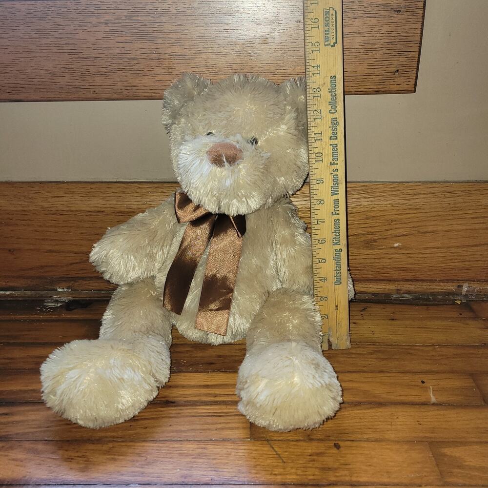 Anico Lotsa Love 20" Plush Stuffed Teddy Bear Tan Beige Brown‎ Ribbon Soft!